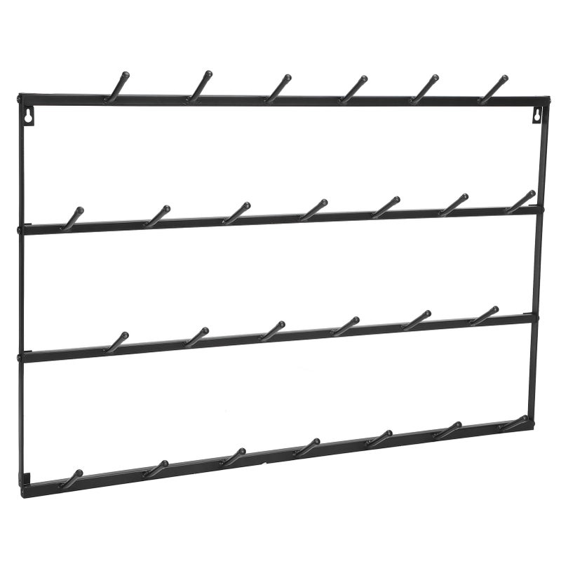 Wrought Iron Tea Cup Rack Wall Mounted Coffee Mug Storage Display Organizer Black4‑Layer - Image 4
