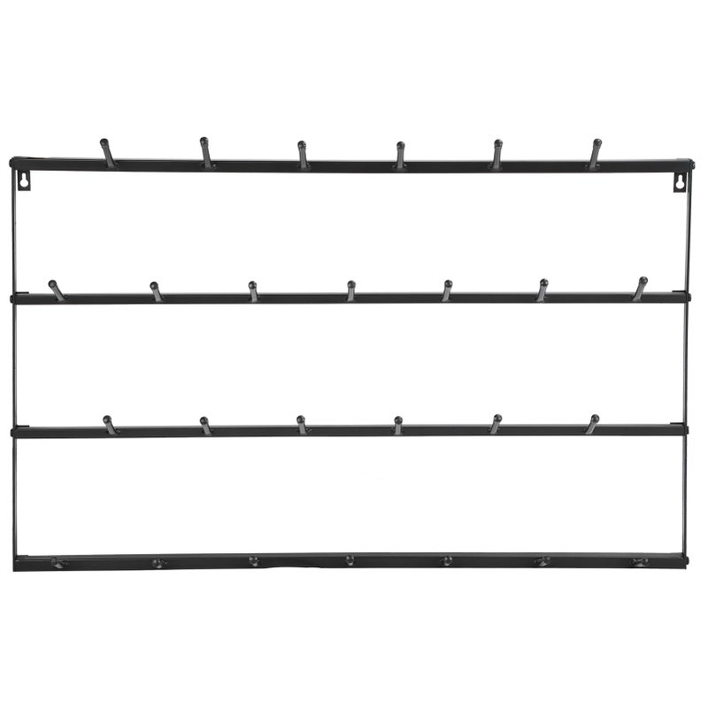 Wrought Iron Tea Cup Rack Wall Mounted Coffee Mug Storage Display Organizer Black4‑Layer - Image 1