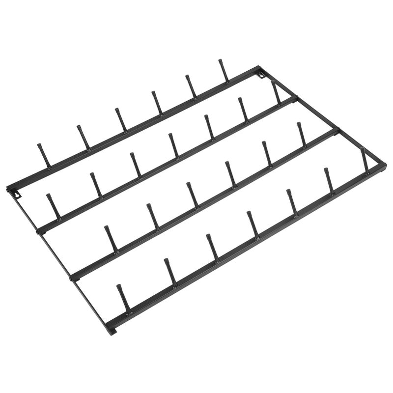 Wrought Iron Tea Cup Rack Wall Mounted Coffee Mug Storage Display Organizer Black4‑Layer - Image 3