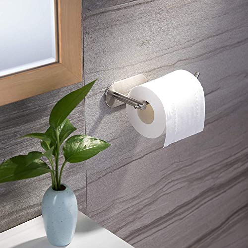 DOCOSS Self Adhesive Stainless Steel Toilet Tissue Paper Roll Holder for Bathroom, Pack of 1 (Satin) - Image 3