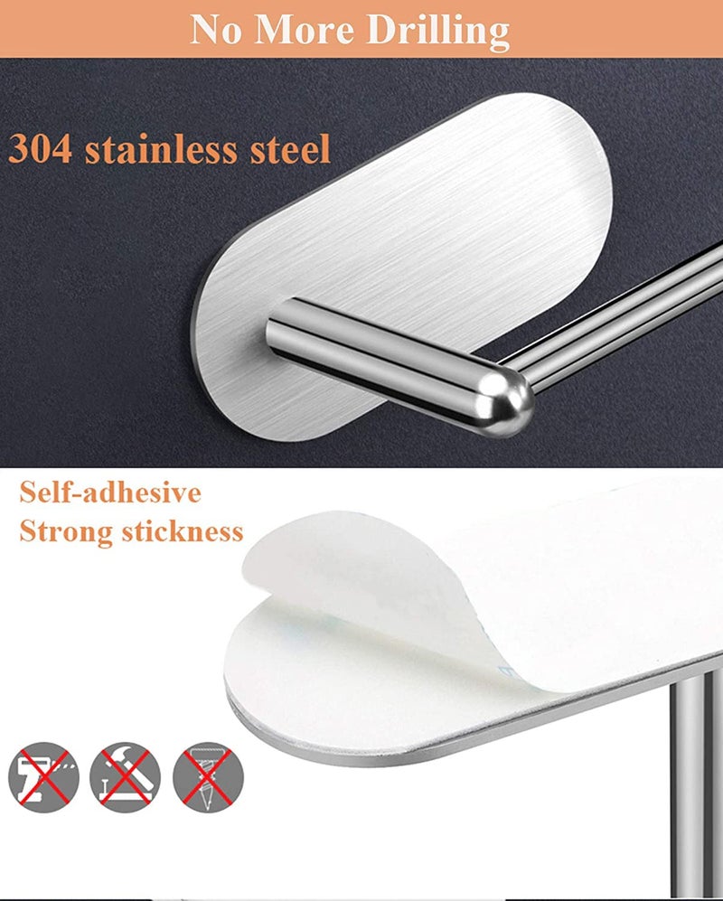 DOCOSS Self Adhesive Stainless Steel Toilet Tissue Paper Roll Holder for Bathroom, Pack of 1 (Satin) - Image 2