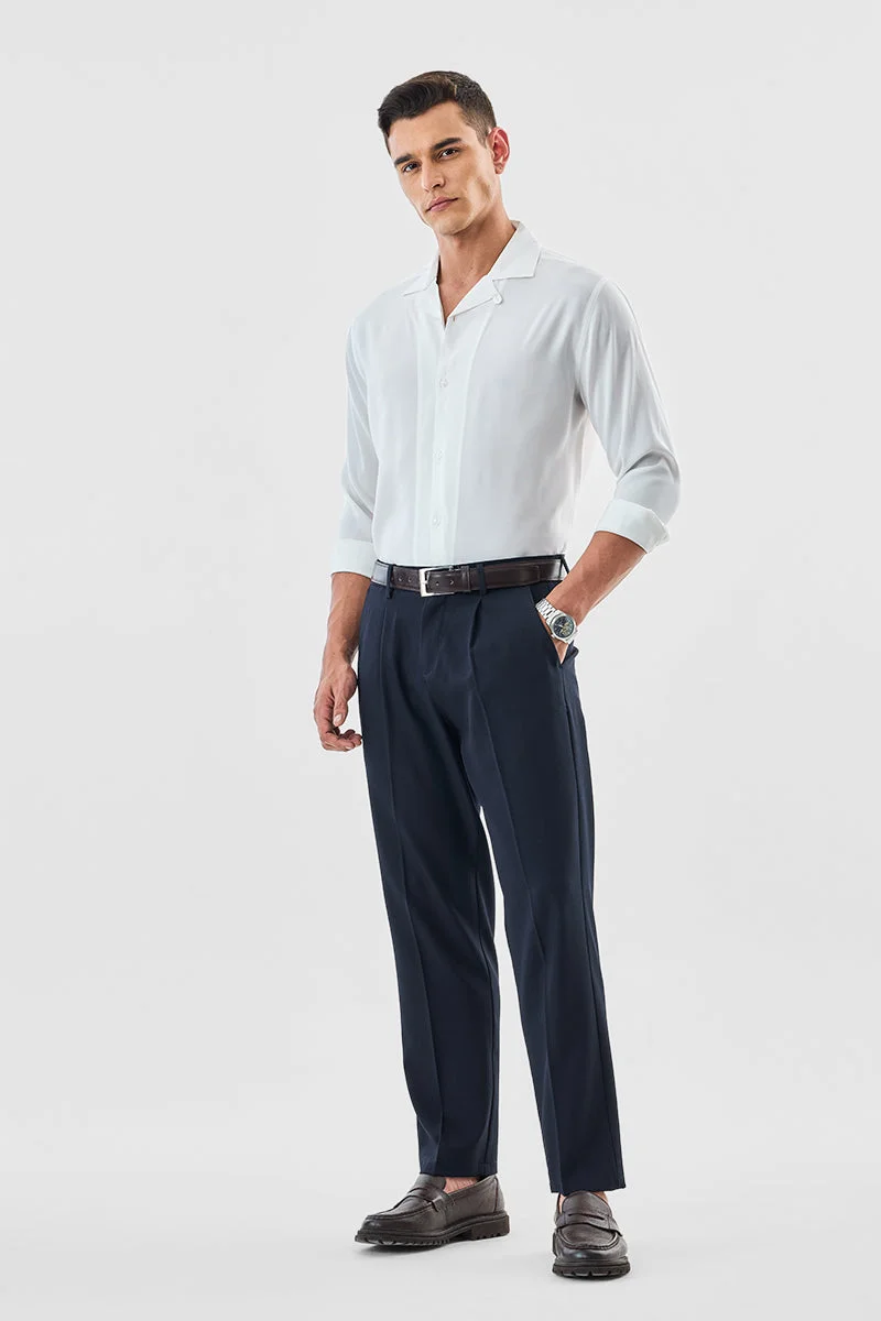 سنيتش White Solid Long Sleeve Boxy Shirt