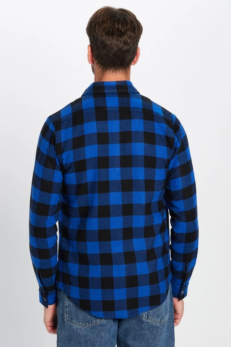 تودورس Men's Slim Fit Slim Fit Lumberjack Button-down Collar Checkered Winter Shirt