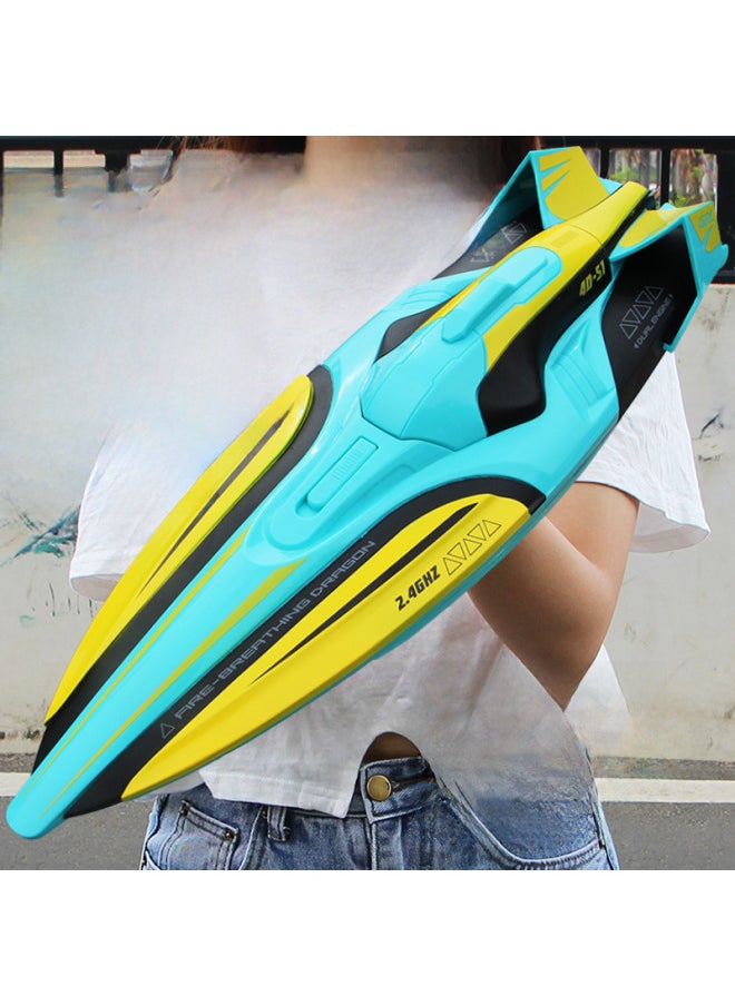 S1 Remote Control Boat Wireless Electric Long Endurance High Speed 2.4g Speedboat Water Boat Model Children's Toy Large Size-Color:S1-High Speed Boat-Fluorescent Green-Specifications:Double Power Package-one Spare Battery  - Image 1