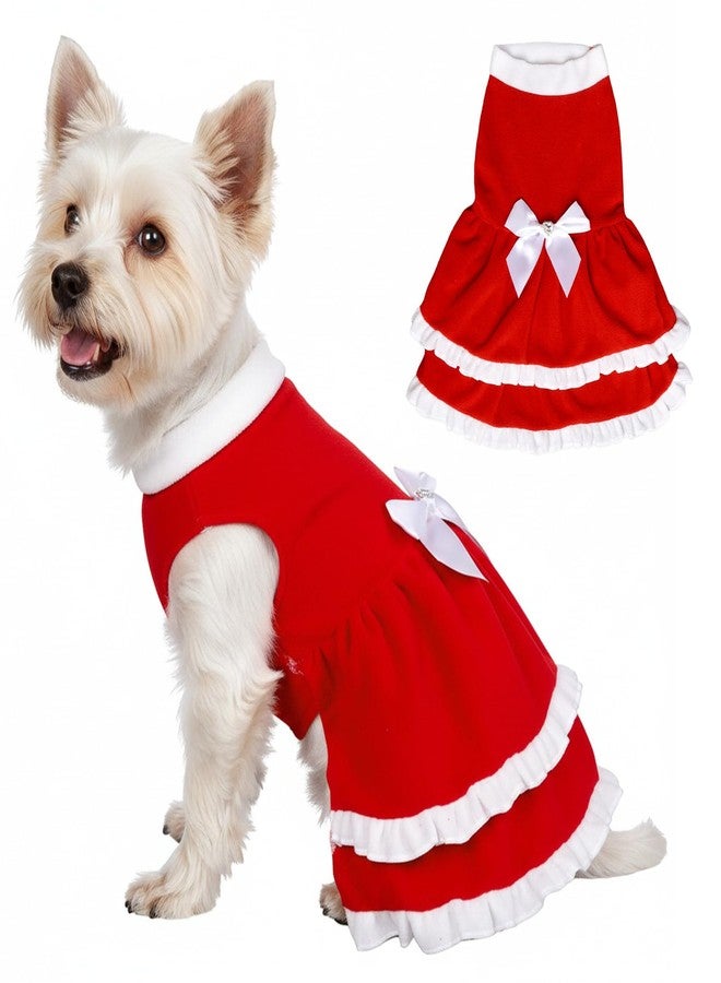 phnydreg Dog Christmas Dress Fleece Dog Cake Princess Dress Winter Pet Outfit Xmas Party Cosplay for Small Medium Large Dogs Girl - Image 1