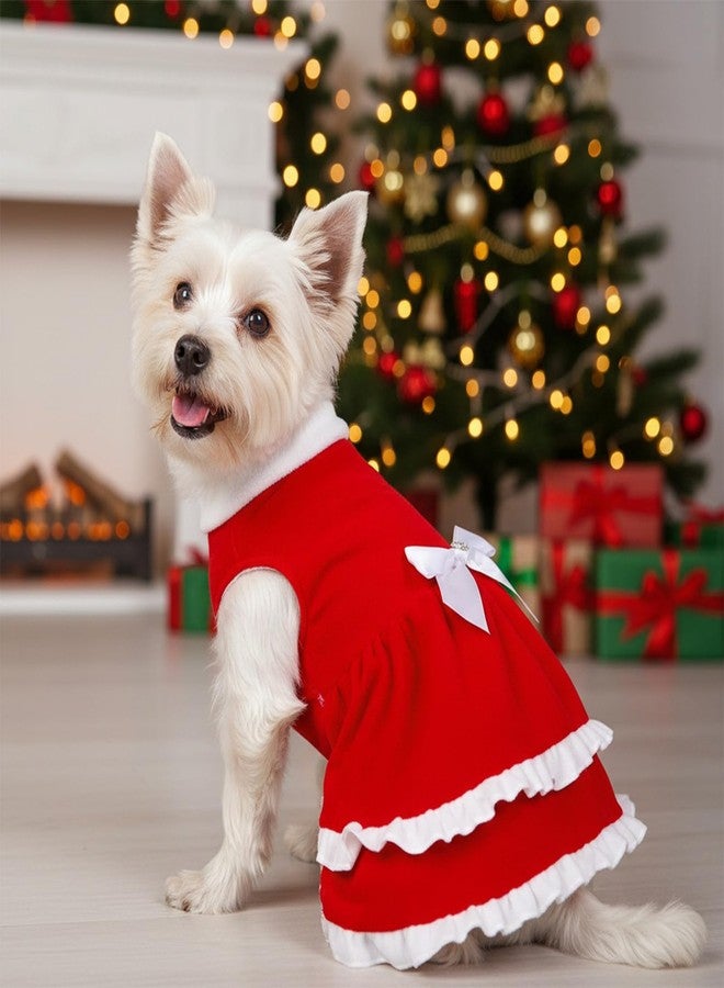 phnydreg Dog Christmas Dress Fleece Dog Cake Princess Dress Winter Pet Outfit Xmas Party Cosplay for Small Medium Large Dogs Girl - Image 3