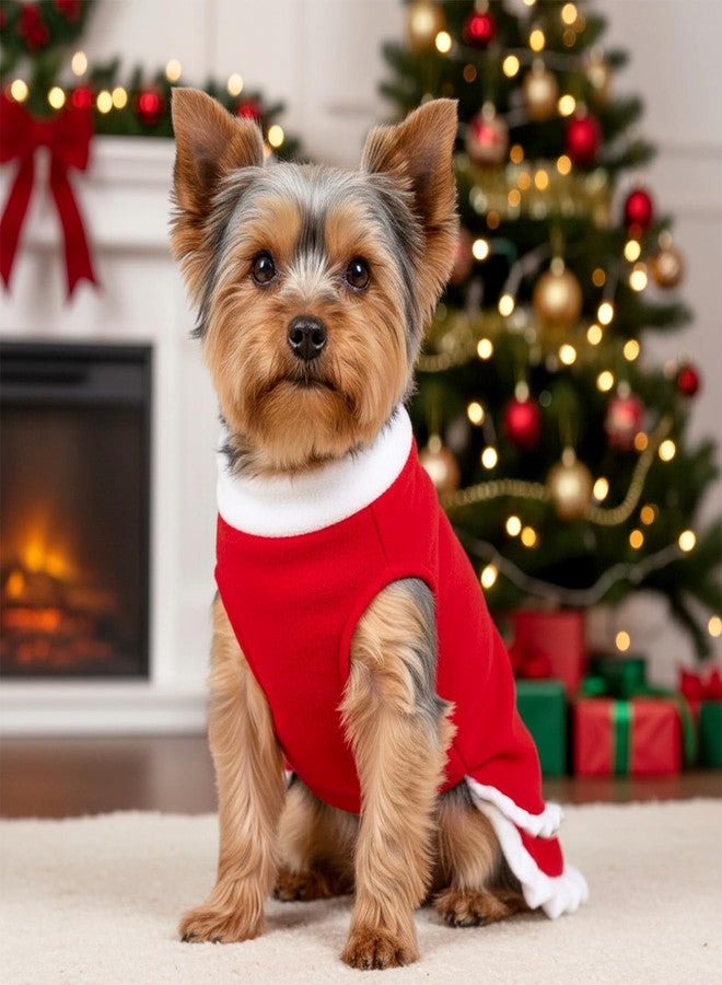 phnydreg Dog Christmas Dress Fleece Dog Cake Princess Dress Winter Pet Outfit Xmas Party Cosplay for Small Medium Large Dogs Girl - Image 5