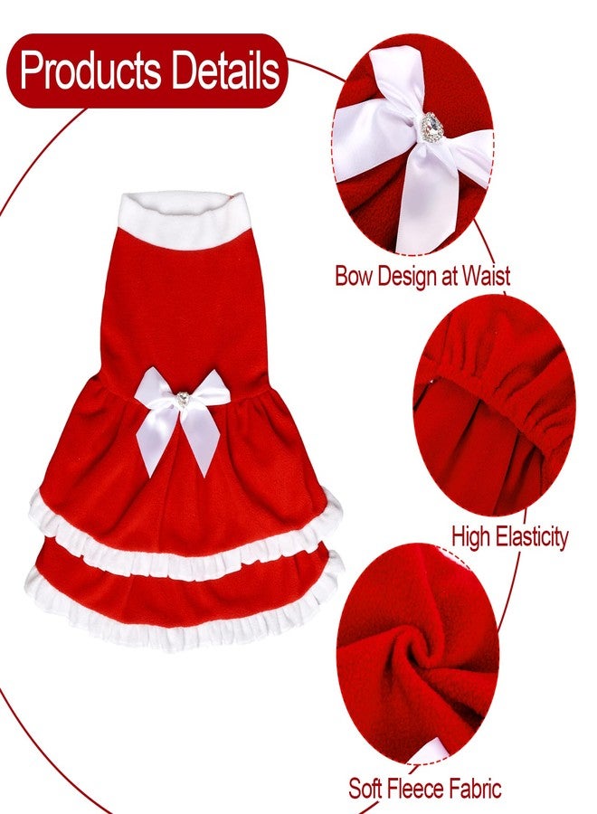phnydreg Dog Christmas Dress Fleece Dog Cake Princess Dress Winter Pet Outfit Xmas Party Cosplay for Small Medium Large Dogs Girl - Image 2