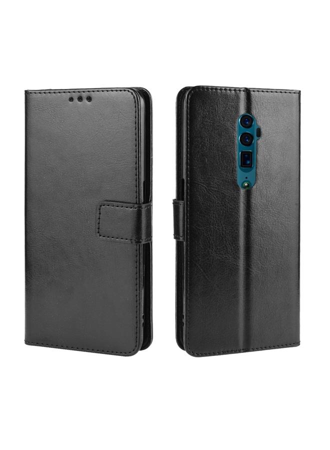 Retro Crazy Horse Texture Horizontal Flip Leather Case for OPPO Reno 10x Zoom / Reno 5G , with Holder & Card Slots & Photo Frame