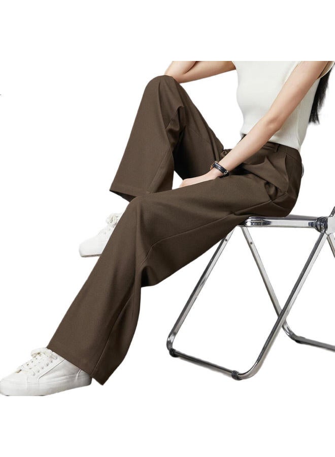 Dme Casual Ceiling Spring And Autumn Simple High-Waisted Women'S Pants Long Straight-Leg Casual Pants Women Olive Green M - Image 3