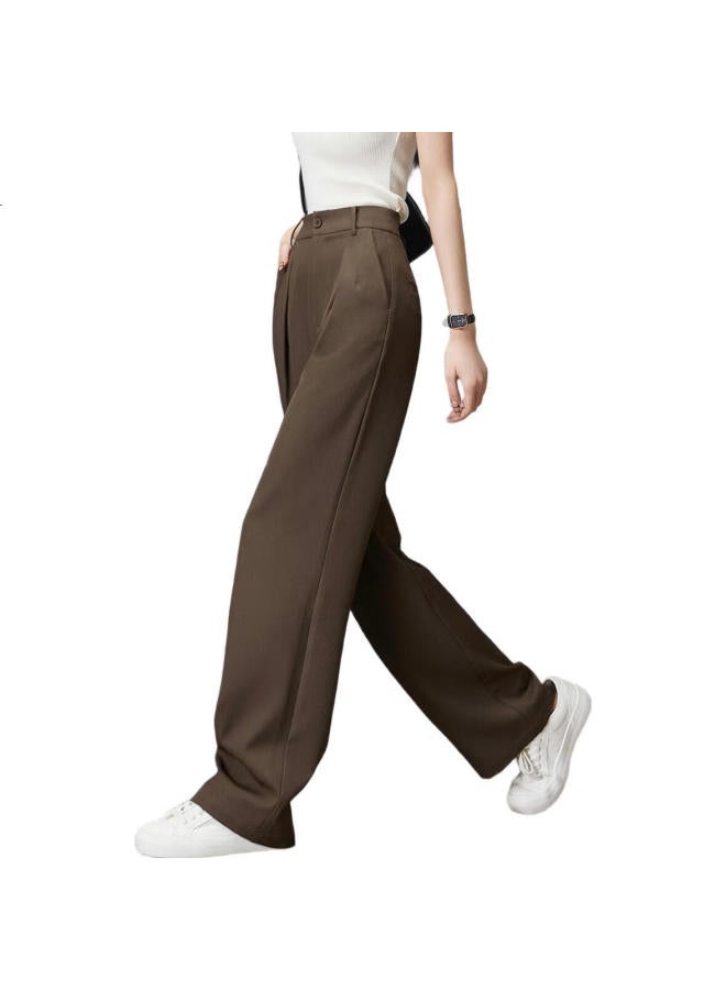Dme Casual Ceiling Spring And Autumn Simple High-Waisted Women'S Pants Long Straight-Leg Casual Pants Women Olive Green M - Image 2