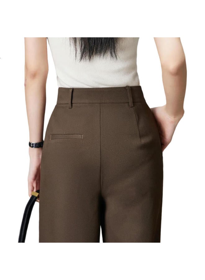 Dme Casual Ceiling Spring And Autumn Simple High-Waisted Women'S Pants Long Straight-Leg Casual Pants Women Olive Green M - Image 1