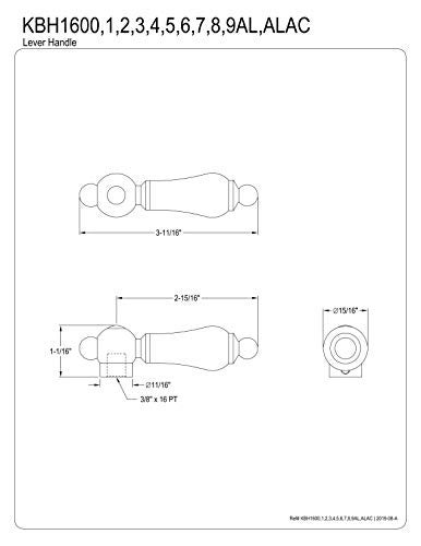 Kingston Brass KBH1608AL Metal Lever Handle in Brushed Nickel - Image 3