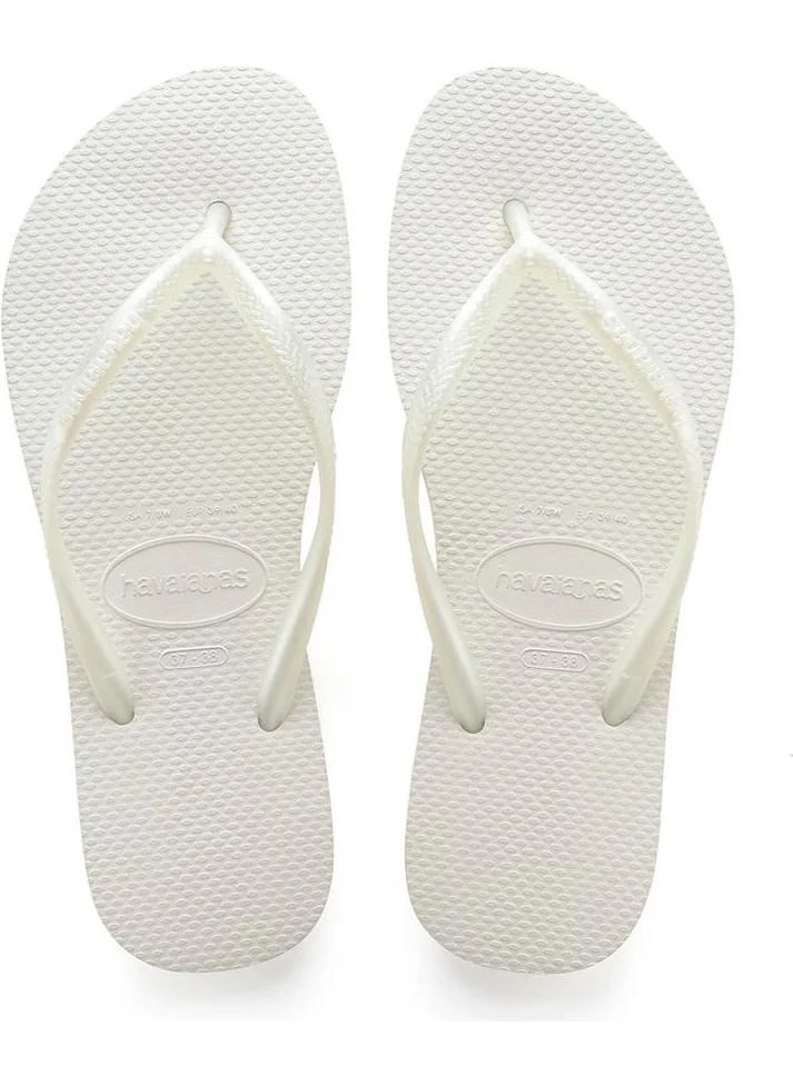 havaianas Slim White Slippers