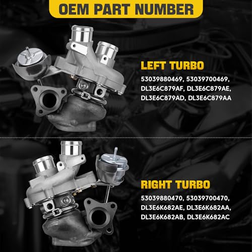 YEHERIT 53039880469 Left & Right Turbocharger Set K03 Turbo Compatible with 2013-2016 Ford F150, 2015-2016 Expedition, 2015-2016 Transit 150 250 350 3.5L V6, Replace Number DL3E6C879AD 53039880470 DL3E6K682AE - Image 3