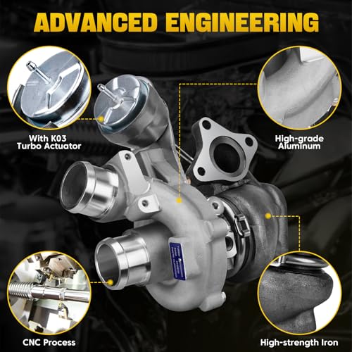 YEHERIT 53039880469 Left & Right Turbocharger Set K03 Turbo Compatible with 2013-2016 Ford F150, 2015-2016 Expedition, 2015-2016 Transit 150 250 350 3.5L V6, Replace Number DL3E6C879AD 53039880470 DL3E6K682AE - Image 4