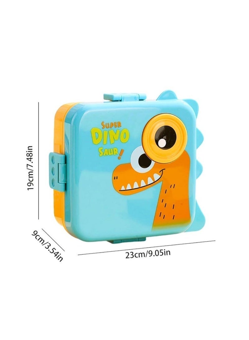Aideli Double-Layer Kids Bento Lunch Box with 6 Compartments, Large-Capacity Leakproof BPA-Free Food Container, Durable Drop-Proof, Dishwasher & Microwave Safe – Blue - Image 4
