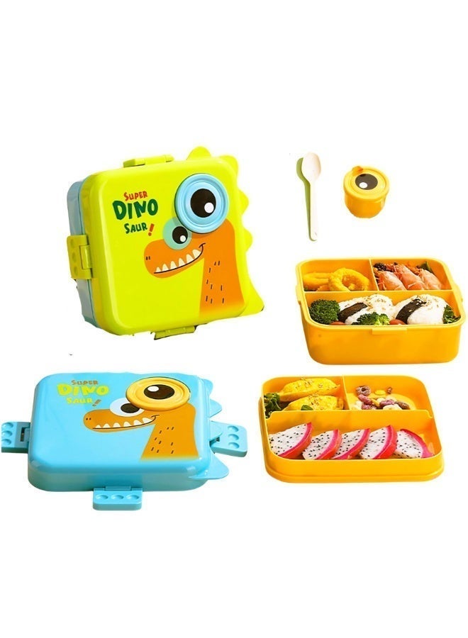 Aideli Double-Layer Kids Bento Lunch Box with 6 Compartments, Large-Capacity Leakproof BPA-Free Food Container, Durable Drop-Proof, Dishwasher & Microwave Safe – Blue - Image 5
