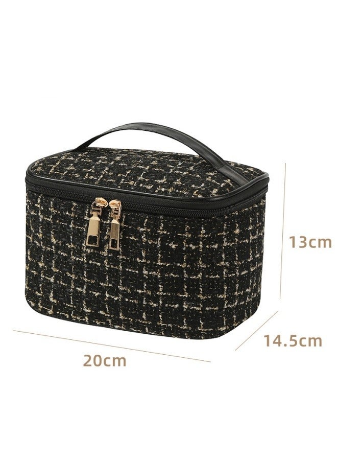 Hand Makeup Bag Travel Portable Cosmetics Black Storage Bag - Image 5