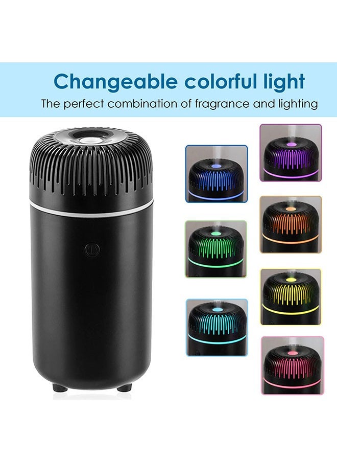 Car Diffuser USB Mini Humidifier Ultrasonic Essential Oil Diffuser Cool Mist Air Refresher for Car Office Bedroom Home (Black)