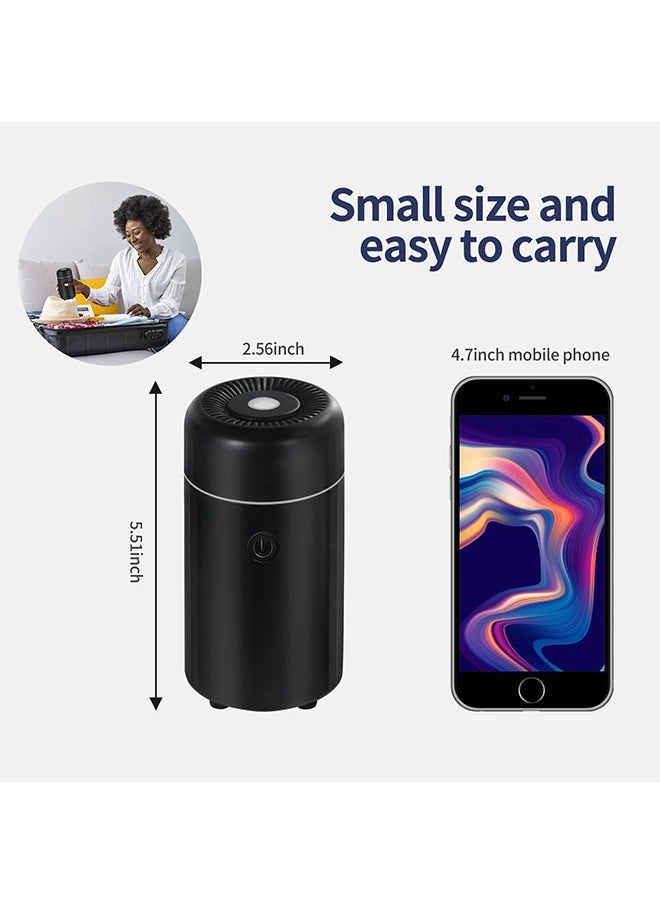 Car Diffuser USB Mini Humidifier Ultrasonic Essential Oil Diffuser Cool Mist Air Refresher for Car Office Bedroom Home (Black)