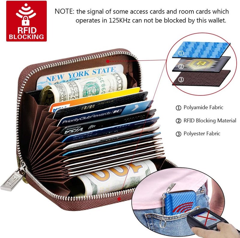 FurArt Zipper Wallet Women, RFID Blocking Credit Card Wallet, Business Card Holder, Compact Size KeyChain Wallet - Image 5