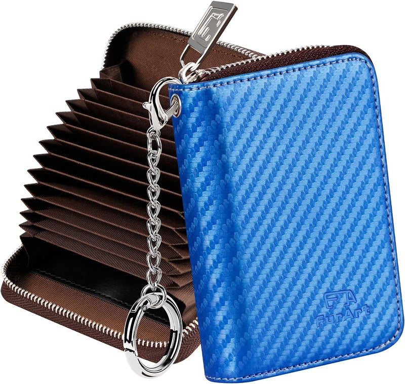 FurArt Zipper Wallet Women, RFID Blocking Credit Card Wallet, Business Card Holder, Compact Size KeyChain Wallet - Image 1