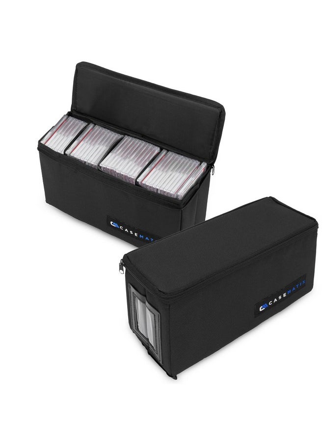 CASEMATIX CASEMATIX Graded Card Case Light Duty Compatible with 30 BGS PSA Graded Sports Trading Cards, Collapsible Graded Slab Trading Card Box with Three Graded Card Storage Box Internal Dividers  - Image 1