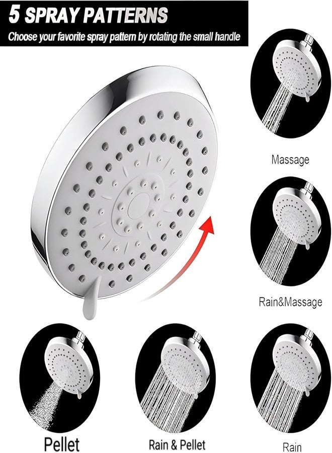 CARNIVAL Luxury Adjustable Multi Flow 5 Mode Function ABS (5" inch) Round Shaped Overhead Shower Without ARM | Pellet,Massage & Rain Flow Shower Head For Bathroom - Image 4