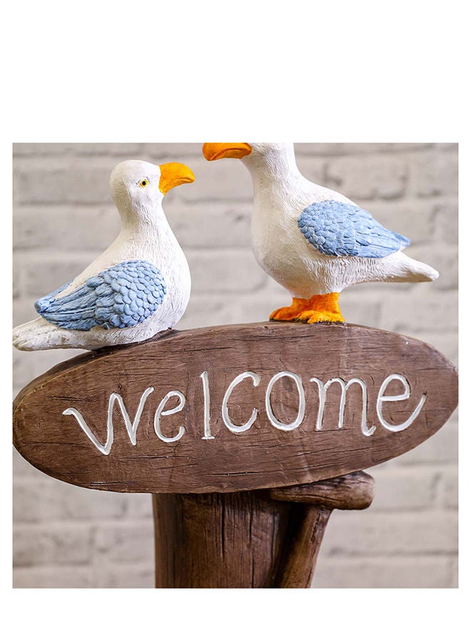 DANUBE HOME Welcome Kaolin Clay Loved Birds Outdoor Animal Design Garden Accessories Decoration Multi Color 39x25x81 cm - Image 5