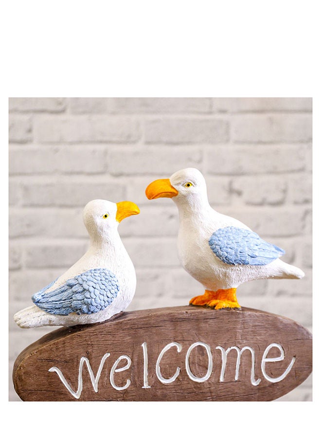 DANUBE HOME Welcome Kaolin Clay Loved Birds Outdoor Animal Design Garden Accessories Decoration Multi Color 39x25x81 cm - Image 4