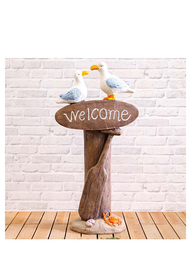 DANUBE HOME Welcome Kaolin Clay Loved Birds Outdoor Animal Design Garden Accessories Decoration Multi Color 39x25x81 cm - Image 2