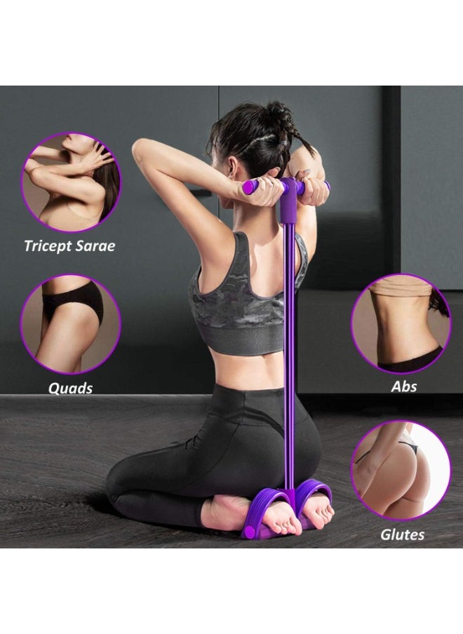 bunca Tommy Fitness Resistance Bands for Home Use 4 Tubes Natural Latex for Sit-Up Pull-Ups, Bodybuilding, Arm, Yoga Stretching and Slimming Exercises (Purple) BUNCA  - Image 5