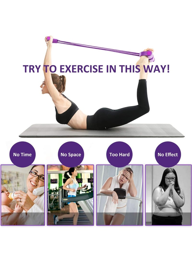 bunca Tommy Fitness Resistance Bands for Home Use 4 Tubes Natural Latex for Sit-Up Pull-Ups, Bodybuilding, Arm, Yoga Stretching and Slimming Exercises (Purple) BUNCA  - Image 3