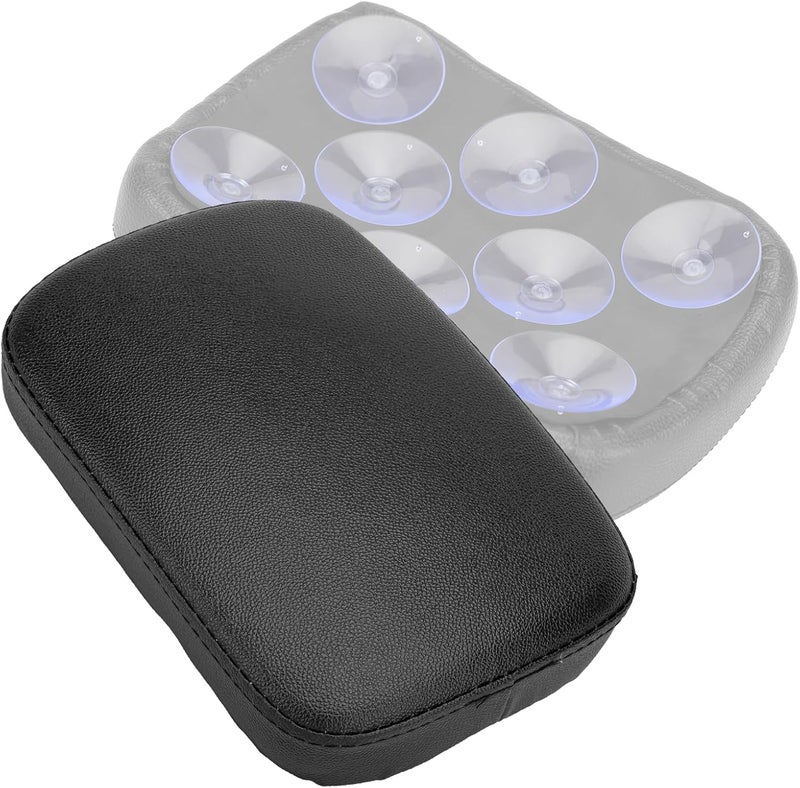 VG MOTO Motorcycle Rectangular Passenger Pad Seat Rear Leather Pillion Cushion with 8 Suction Cups - Image 1