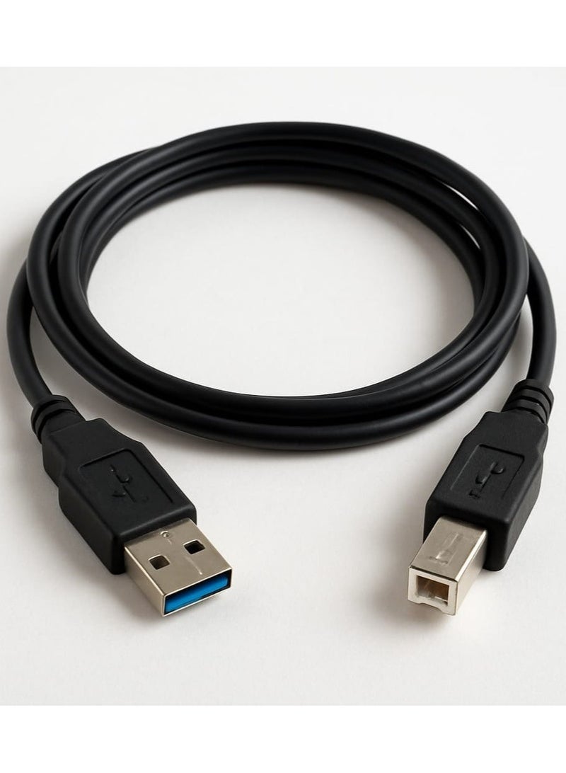 كريستال كابل طابعة USB 2.0 A إلى B - 1.5 1.8 متر، عالي السرعة، أسود - لـ HP وCanon وEpson والطرز الأخرى - Image 2