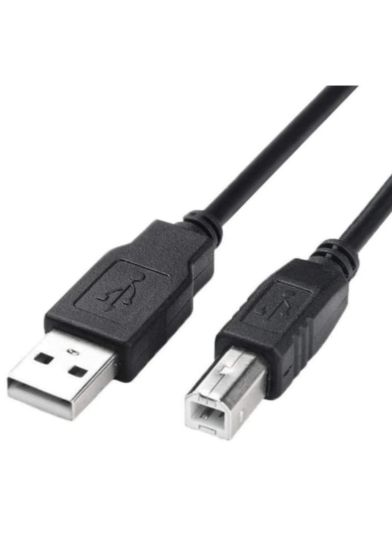 كريستال كابل طابعة USB 2.0 A إلى B - 1.5 1.8 متر، عالي السرعة، أسود - لـ HP وCanon وEpson والطرز الأخرى - Image 1