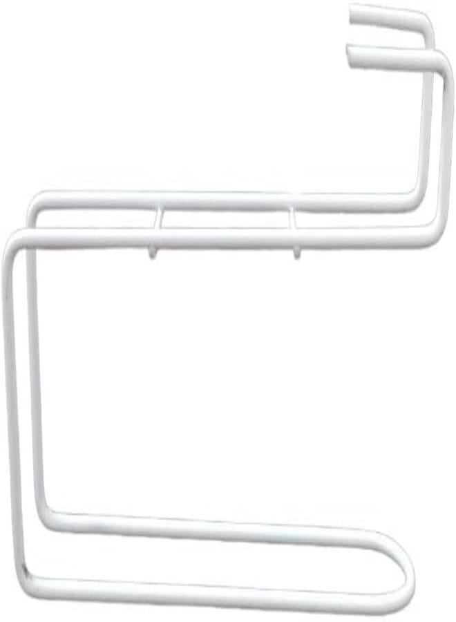 Spaceshoop Cabinet Paper Towel Holder, Under Cabinet Paper Roll Rack, No Drilling Metal Paper Roll Dispenser, Anti-rust, Over The Door for Kitchen Bathroom, Under-shelf, Toilet, Napkins Organizer (White)