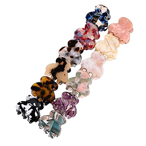 Ash  Roh Ash & Roh Multicolor Small Acrylic Hair Claw Clips For Girls And Women Marbling Hair Clips,Plastic No-Slip Grip Jaw Hair Clip Hair Jaw Clamp (Small, 12) - Image 2