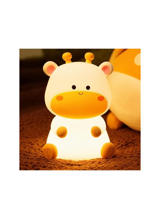 The Bros Night Light for Kids, Cute Deer Nursery Nightlight, Bedside Table Lamp Silicone Squishy Animal LED Light Eye Caring USB-C Rechargeable Baby Touch Lamp for Toddler Baby Kids Room Decor, White - Image 3
