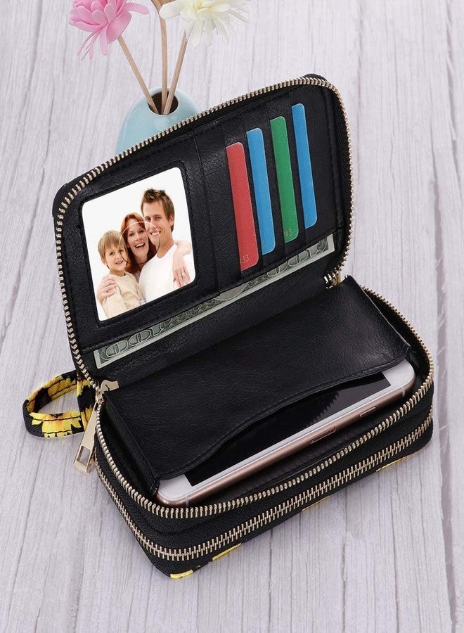 Kamo Womens Wallet Zip Around Phone Wallet Wristlet Travel Long Purse for Women Lady 6.9×3.5（Double Zipper） - Image 3