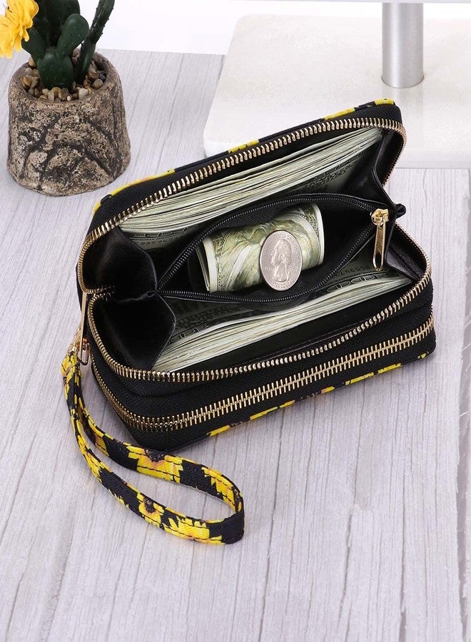 Kamo Womens Wallet Zip Around Phone Wallet Wristlet Travel Long Purse for Women Lady 6.9×3.5（Double Zipper） - Image 4