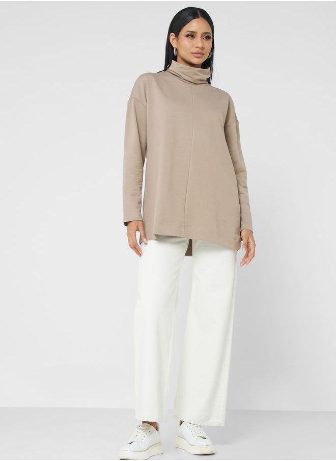 Refka by modanisa - High Neck Sweatshirt - Image 1