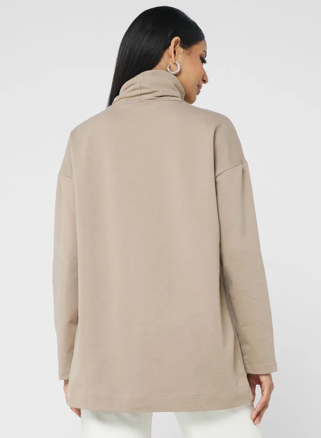 Refka by modanisa High Neck Sweatshirt