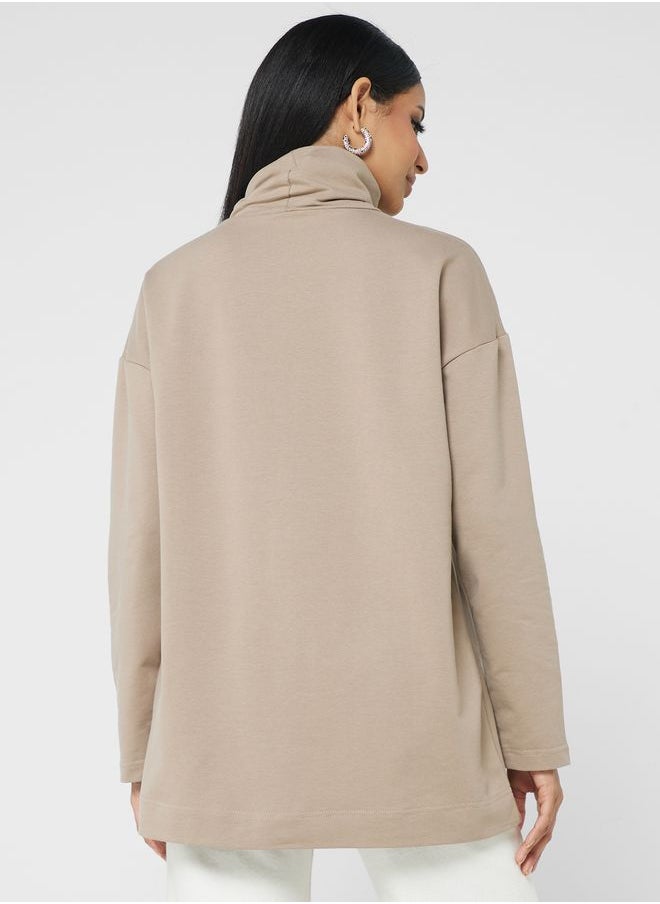 Refka by modanisa - High Neck Sweatshirt - Image 1