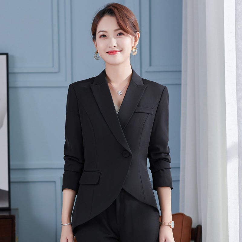 White Suit Womens Autumn Korean Fashion Presidents Small Suit Jacket Professional Wear Temperament Goddess Fan Work Clothes White trousers - Image 5