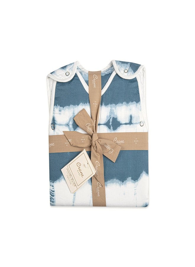 Crane Baby Wearable Blanket, Wearable Soft Cotton Baby Blanket for Boys and Girls 0-9 Months, Blue Tie-Dye, 19”w x 30”h - Image 3