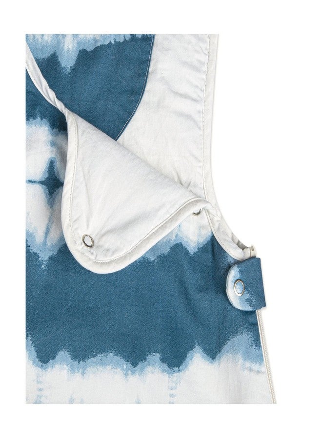 Crane Baby Wearable Blanket, Wearable Soft Cotton Baby Blanket for Boys and Girls 0-9 Months, Blue Tie-Dye, 19”w x 30”h - Image 2