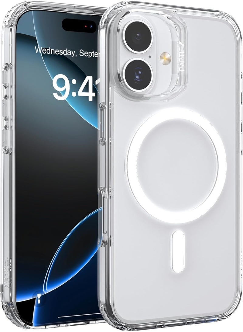 RAPTIC غطاء حماية شفاف لجهاز آيفون 17 متوافق مع MagSafe [اختبار السقوط من ارتفاع 13 قدم] - أبيض شفاف - Image 1