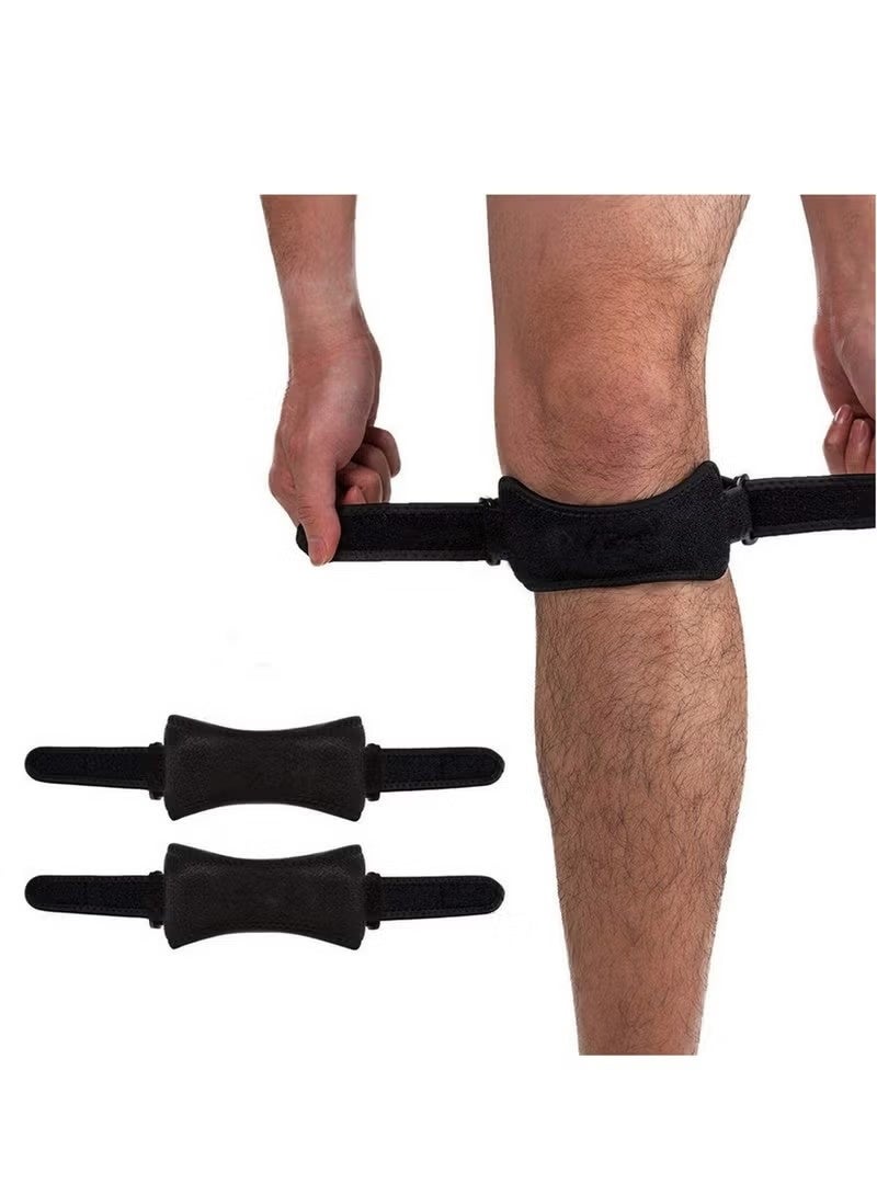 حزام الركبة القابل للتعديل، عبوتان من دعامة الرضفة لتخفيف الألم، مضاد للانزلاق، مرن للغاية وجيد التهوية، مثالي للجري والمشي لمسافات طويلة وكرة الطائرة وكرة السلة والقفز والركبة والمزيد - Image 1